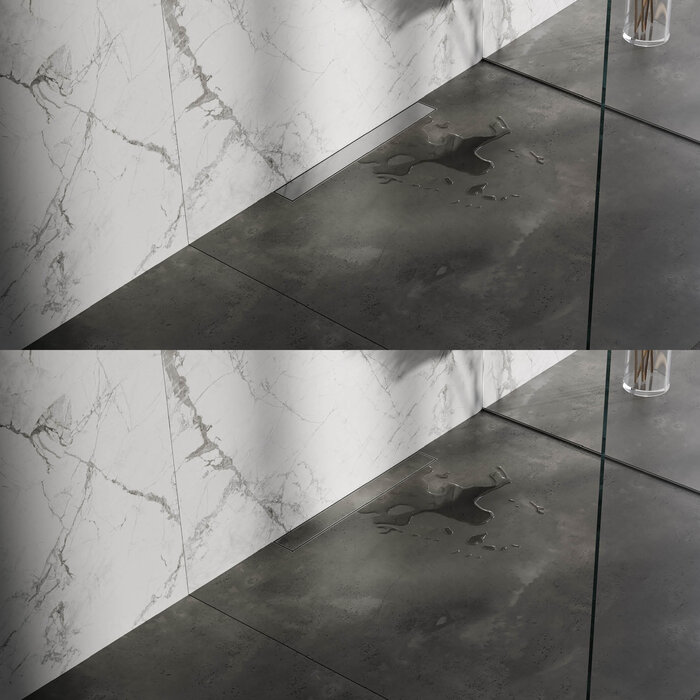 Brauer Douchegoot met wandmontage, multifunctioneel rooster, 7x60 RVS geborsteld