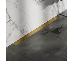 Brauer Douchegoot met rooster en wandmontage, 7x100 goud geborsteld PVD