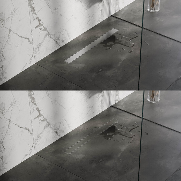 Brauer Douchegoot met multifunctioneel rooster en flens 7x80 RVS geborsteld