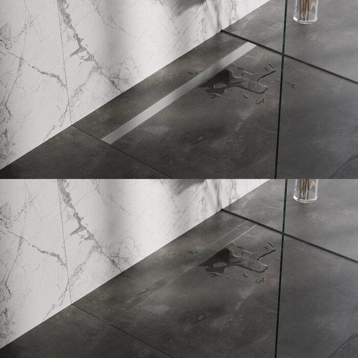 Brauer Multifunctionele RVS-gebouste Douchegoot met flens - 7 x 110 cm