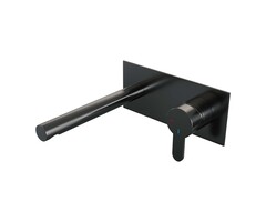 Brauer BRAUER Gunmetal Edition inbouw wastafelmengkraan met rechte uitloop en afdekplaat model D1 gunmetal geborsteld PVD