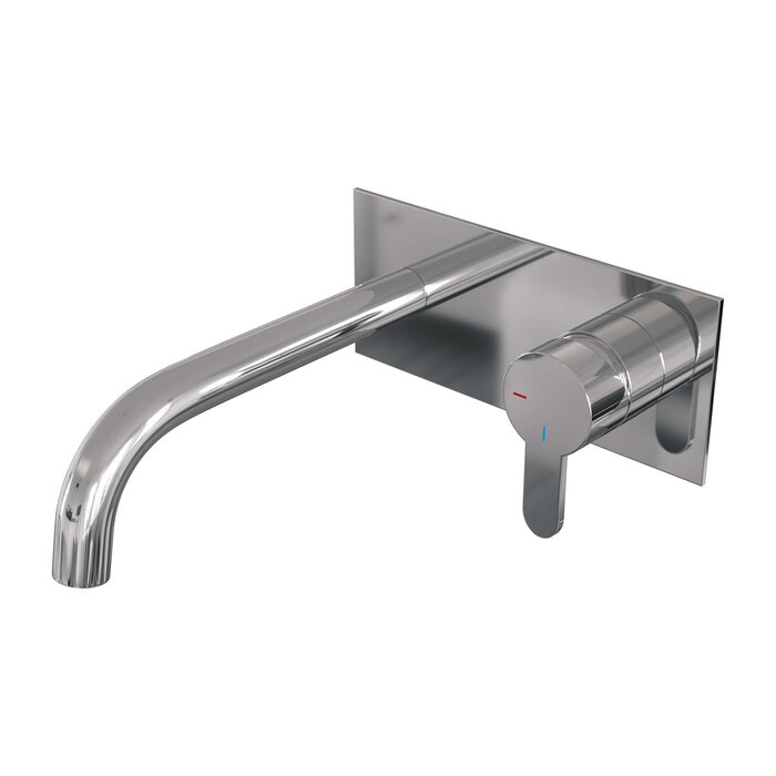 Brauer Chrome Edition inbouw wastafelmengkraan met gebogen uitloop - Model D1, chroom