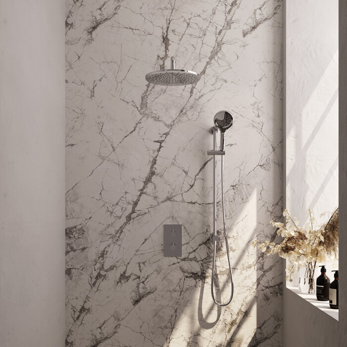 Brauer 3-weg omstelling SET met 30 cm regendouche en handdouche