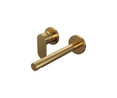 Brauer Gold Edition inbouw wastafelmengkraan met rechte uitloop, C2 rozetten, goud geborsteld PVD