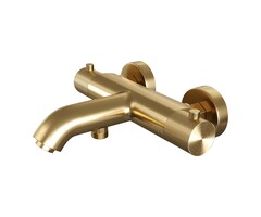 Brauer Gold Carving opbouw baddouche thermostaatkraan in goud geborsteld PVD