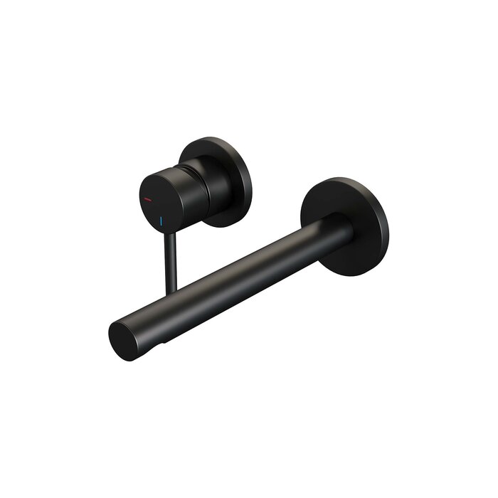 Brauer Inbouw wastafelmengkraan met rechte uitloop en rozetten - Model A2 (Mat Zwart)