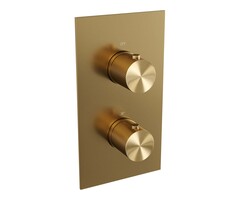 Brauer Gold Carving 3-weg inbouwthermostaat goud geborsteld PVD met in- en afbouwdelen