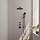 Thermostatische inbouw regendouche set 22 - 30 cm douchekop - gebogen muurarm - 3-standen handdouche - doucheslang - geïntegreerde glijstang - mat zwart