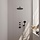 Thermostatische inbouw regendouche set met zwarte afwerking - 30 cm douchekop en gebogen muurarm, 3-standen handdouche en doucheslang