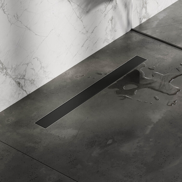 Brauer Douchegoot met multifunctioneel rooster en flens - 7x80 mat zwart