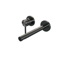 Brauer Gunmetal Edition inbouw wastafelmengkraan, rechte uitloop, geborsteld gunmetal PVD, rozetten model A2