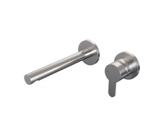 Brauer Brushed Edition inbouw wastafelmengkraan met rechte uitloop, model D1 RVS geborsteld PVD