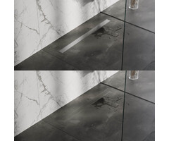 Brauer Douchegoot met veelzijdig rooster en flens, RVS geborsteld, 7 x 100