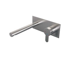 Brauer Inbouw wastafelmengkraan met rechte uitloop RVS geborsteld PVD