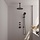 Black Edition thermostatische inbouw regendouche SET 24 - 30 cm douchekop, plafondarm, 3-standen handdouche, doucheslang, en geïntegreerde glijstang (mat zwart)