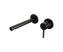 Brauer Black Edition inbouw wastafelmengkraan, rechte uitloop, rozetten model A1 mat zwart