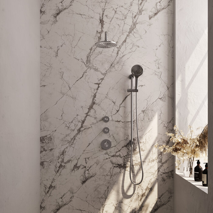 Brauer Inbouw Regendouche Set met Gebogen Muurarm en Handdouche