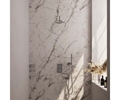 Brauer Brushed Edition thermostatische regendouche 3-weg omstelling SET 27 - RVS geborsteld PVD, incl. 20 cm douchekop, gebogen muurarm, staaf handdouche, doucheslang en wandaansluitbocht