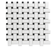 The Mosaic Factory Mozaiek Paris Basket weave Wit and Zwart 2,5x4,5