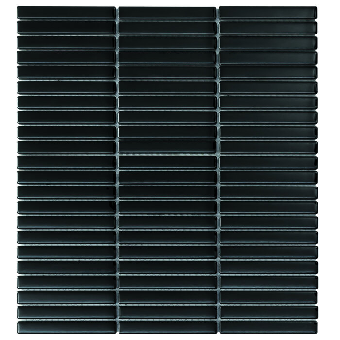 The Mosaic Factory Mozaiek Sevilla Kit-Kat mini's Zwart 1,2x9,2