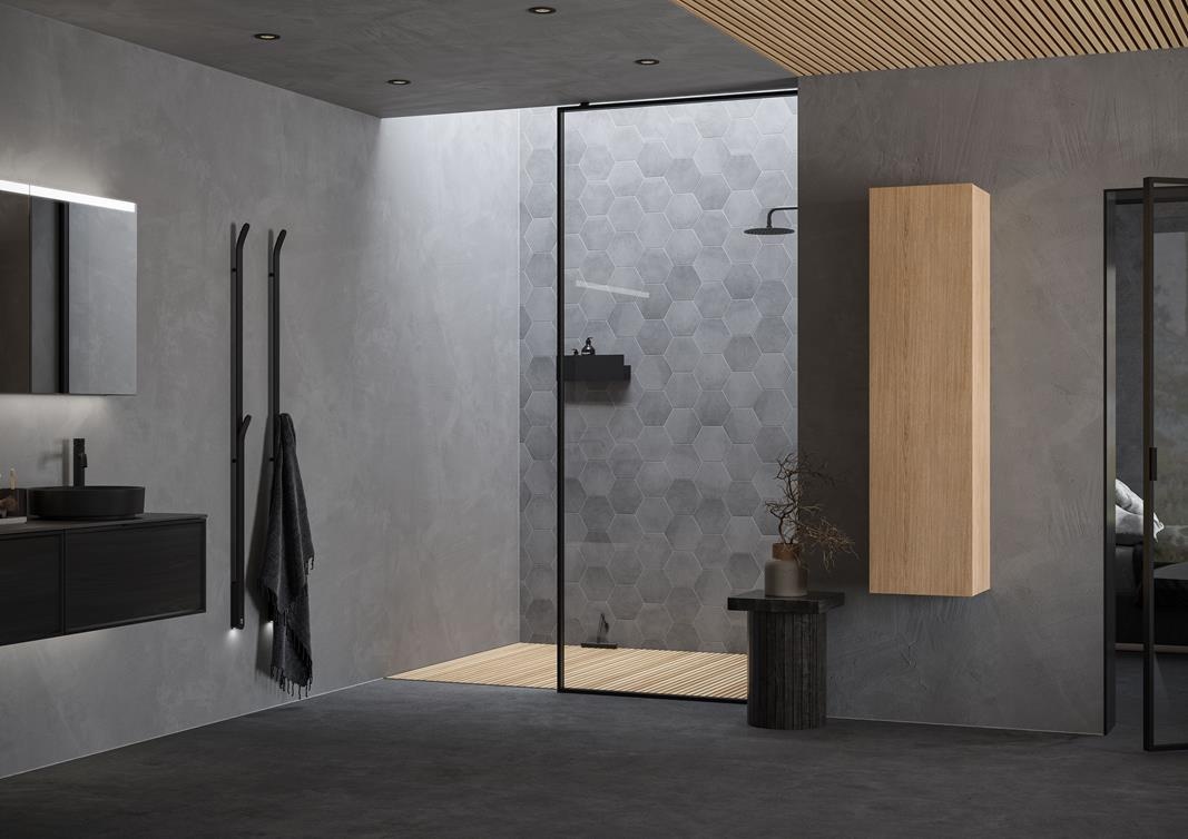 Instamat Arc, elektrische handdoekwarmer Soft wit / Soft zwart