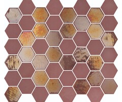 The Mosaic Factory Mozaiek Valencia Hexagon Burgundy 4,3x5,0
