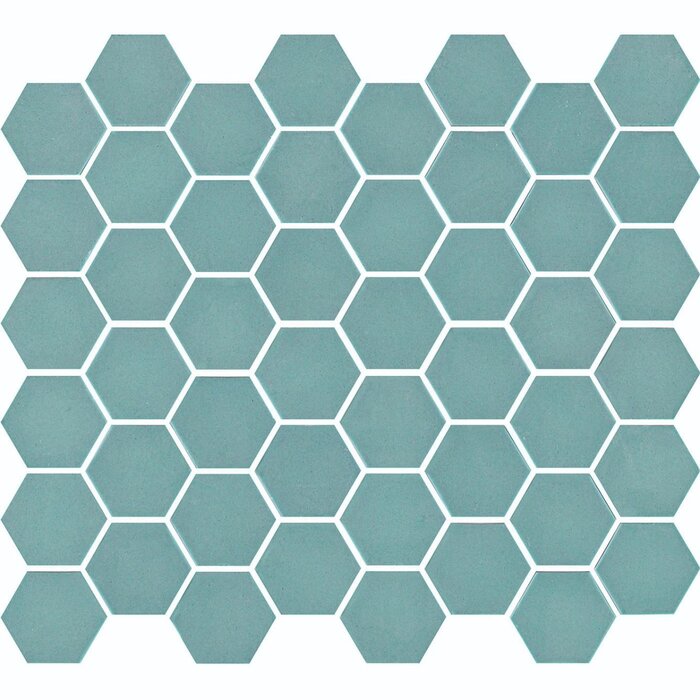 The Mosaic Factory Mozaiek Valencia Hexagon Turquoise 4,3x5,0