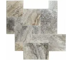 Silver travertin Apulia grigio anticato romaans verband