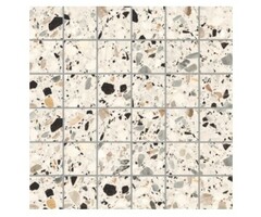 EnergieKer Medley terrazzo Cream mozaiek 5x5 op net van 30x30