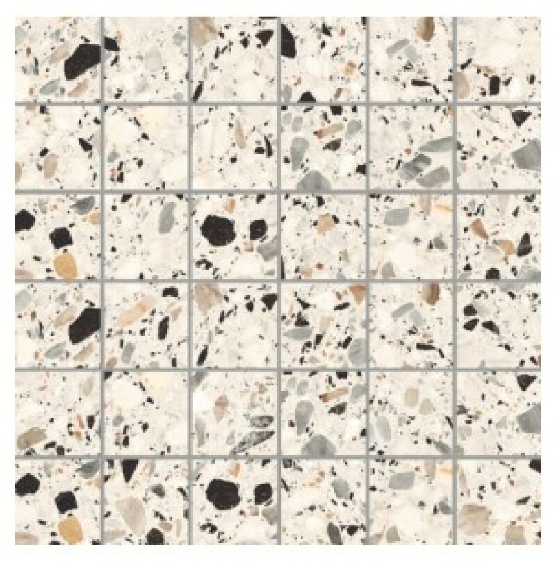 Medley terrazzo Cream mozaiek 5x5 op net van 30x30