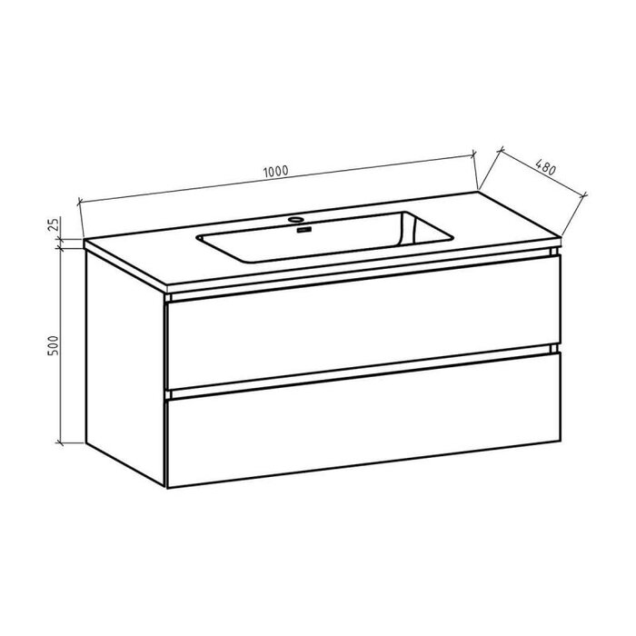 By Goof Onderkast badkamermeubel Tieme mat eiken 100x50x48cm