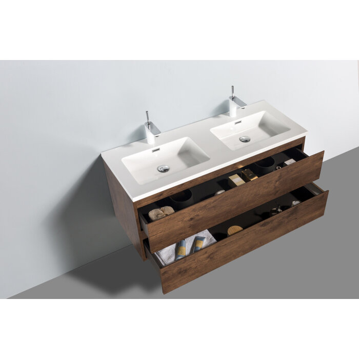 By Goof  Onderkast badkamermeubel mat donker eiken 120x50x48cm