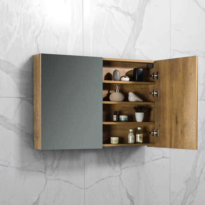 By Goof Spiegelkast Tieme mat eiken 100x70x16cm