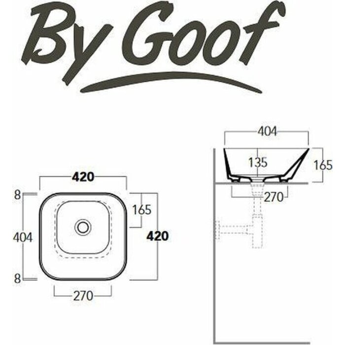 By Goof Mees design waskom vierkant mat wit