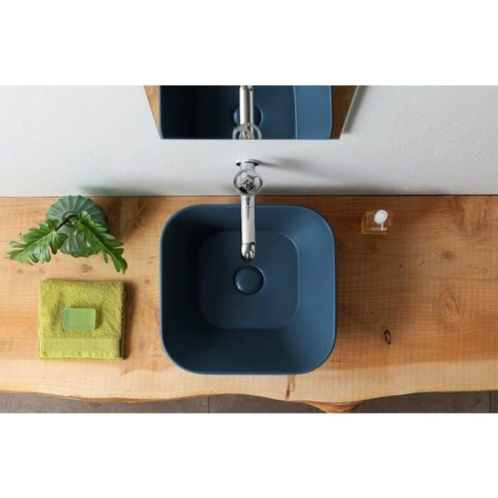 By Goof Mees design waskom vierkant mat blauw