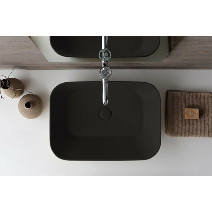 By Goof Mees design waskom rechthoek mat zwart