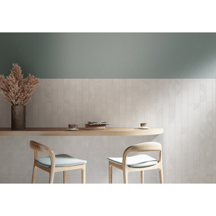 Prissmacer Cerámica Beton Cire Bercy Bianco decor wandtegel 7,5x30