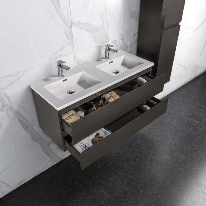 By Goof Onderkast badkamermeubel Tieme mat grijs 120x50x48cm