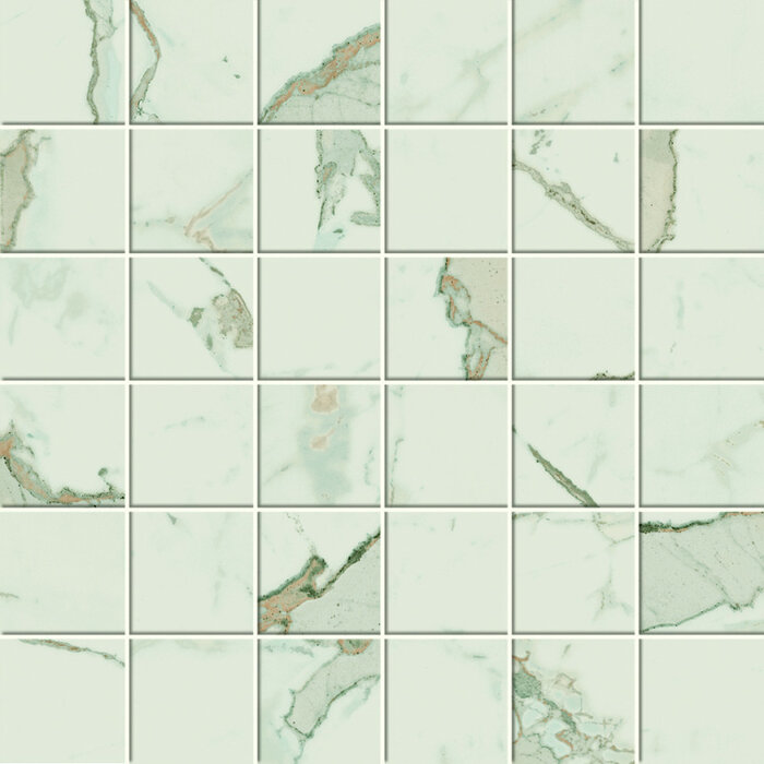 Atlas Concorde Solution Exigo Calacatta mat mozaiek 5x5 op net van 30x30