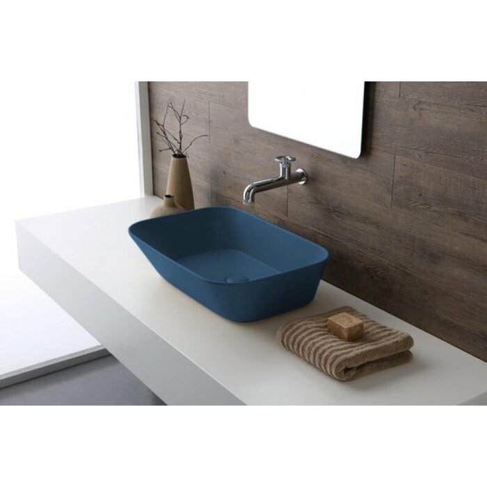 By Goof Mees design waskom rechthoek mat blauw