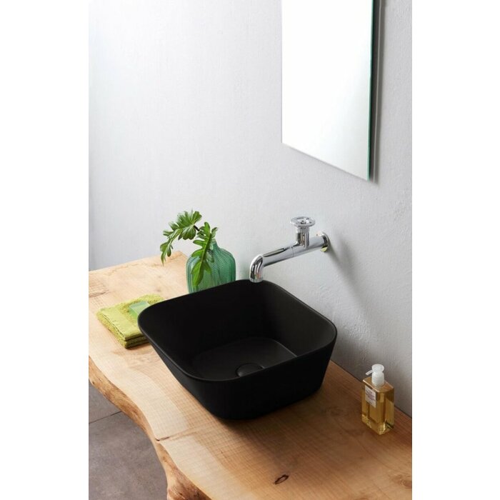 By Goof Mees design waskom vierkant mat zwart