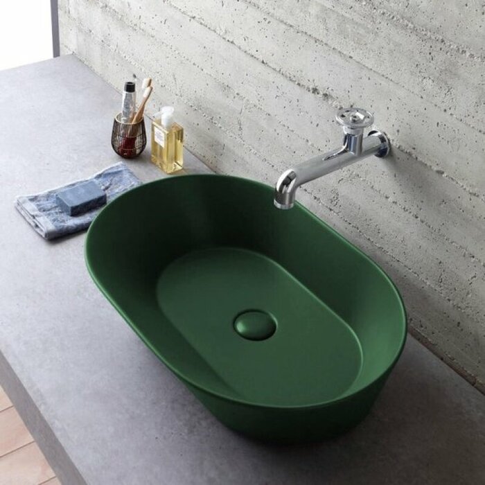 By Goof Mees design waskom ovaal mat groen