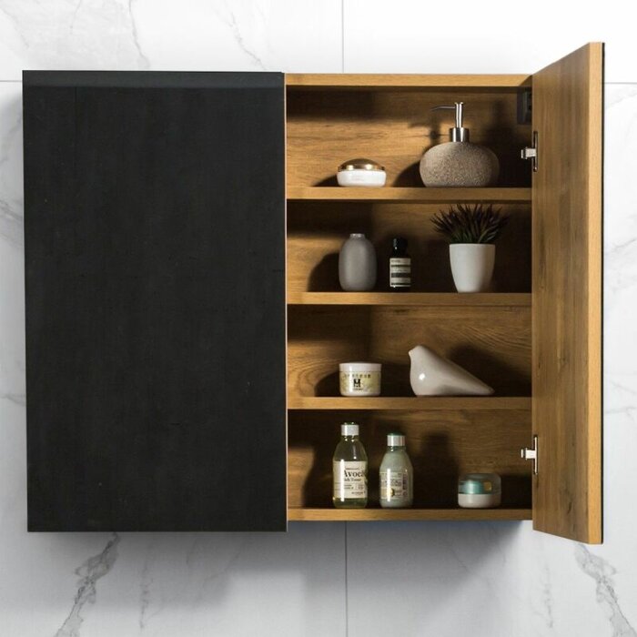 By Goof Spiegelkast Tieme mat eiken 80x70x16cm