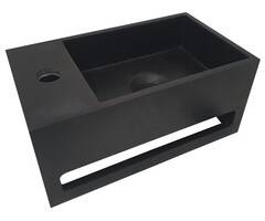 Wiesbaden Julia fontein links Solid surface 35 x 20 x 16 cm mat zwart