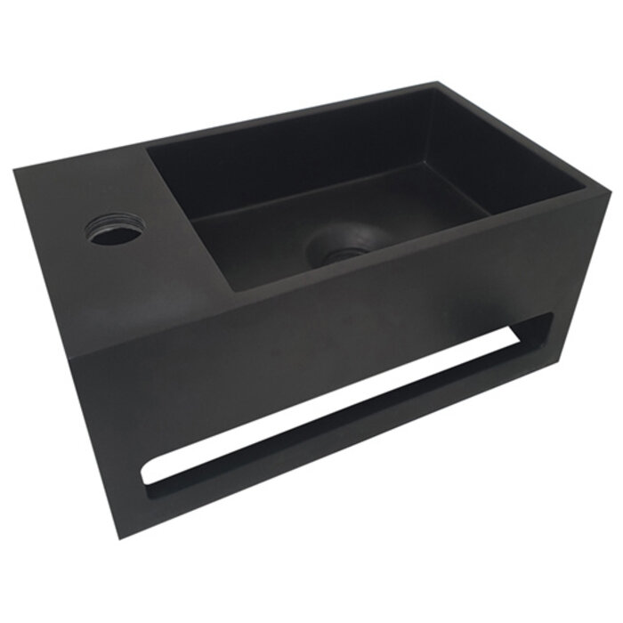 Wiesbaden Wiesbaden Julia fontein links Solid surface 35 x 20 x 16 cm mat zwart