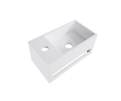 Wiesbaden Julia fontein links Solid surface 35 x 20 x 16 cm mat wit