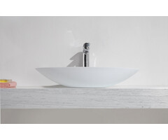 Wiesbaden Kim waskom ovaal 59x35x11 cm solid surface mat wit