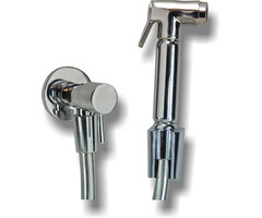 Wiesbaden complete set knijp handdouche+slang+hoekstopkraan