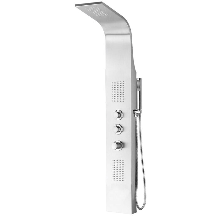 Erie thermostatische douchekolom 148x22 cm RVS