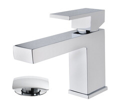 Rombo wastafelkraan met clickwaste chroom